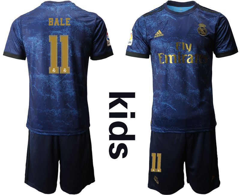 Youth 2019-2020 club Real Madrid away #11 blue Soccer Jerseys